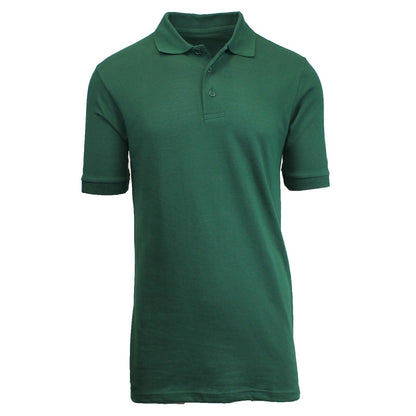 Men Heathered Polo Shirt New Standard Neck Classic Uniform Lounge .