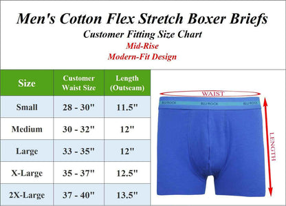 Men's Stretch Cotton Boxer Briefs (12-Pack) (Sizes: S-2XL) NWT Free Shipping