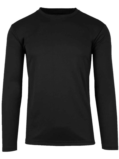 Mens Long Sleeve Crew Neck Performance Tees Layer Lounge Gym Work Casual NEW