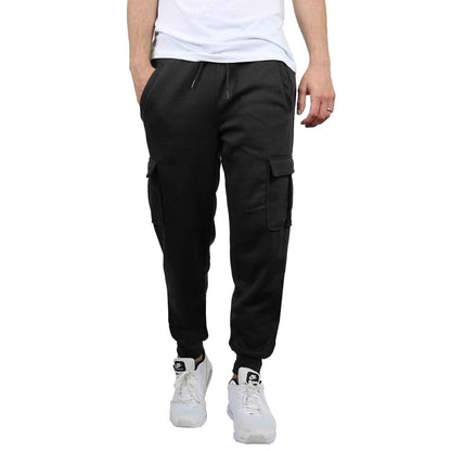 Mens Fleece Lined Active Jogger Cargo Sweatpants Pants Lounge Gym S M L XL 2XL