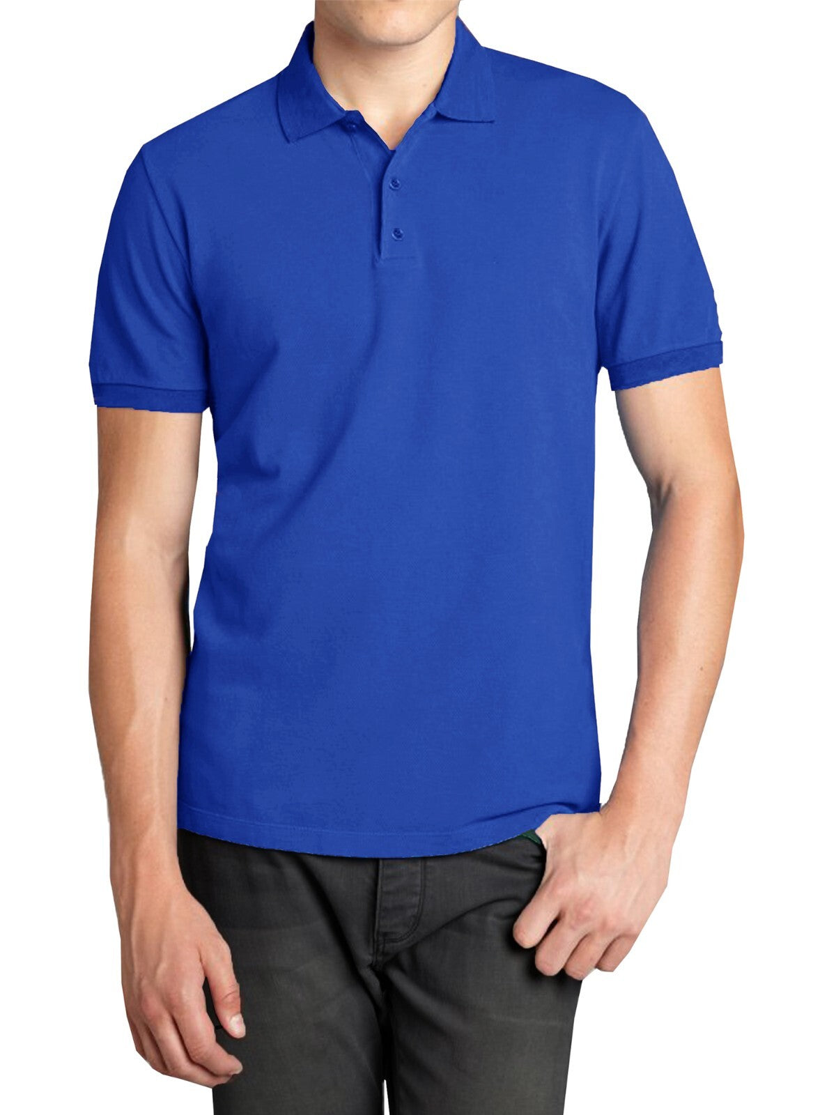 Men Heathered Polo Shirt New Standard Neck Classic Uniform Lounge