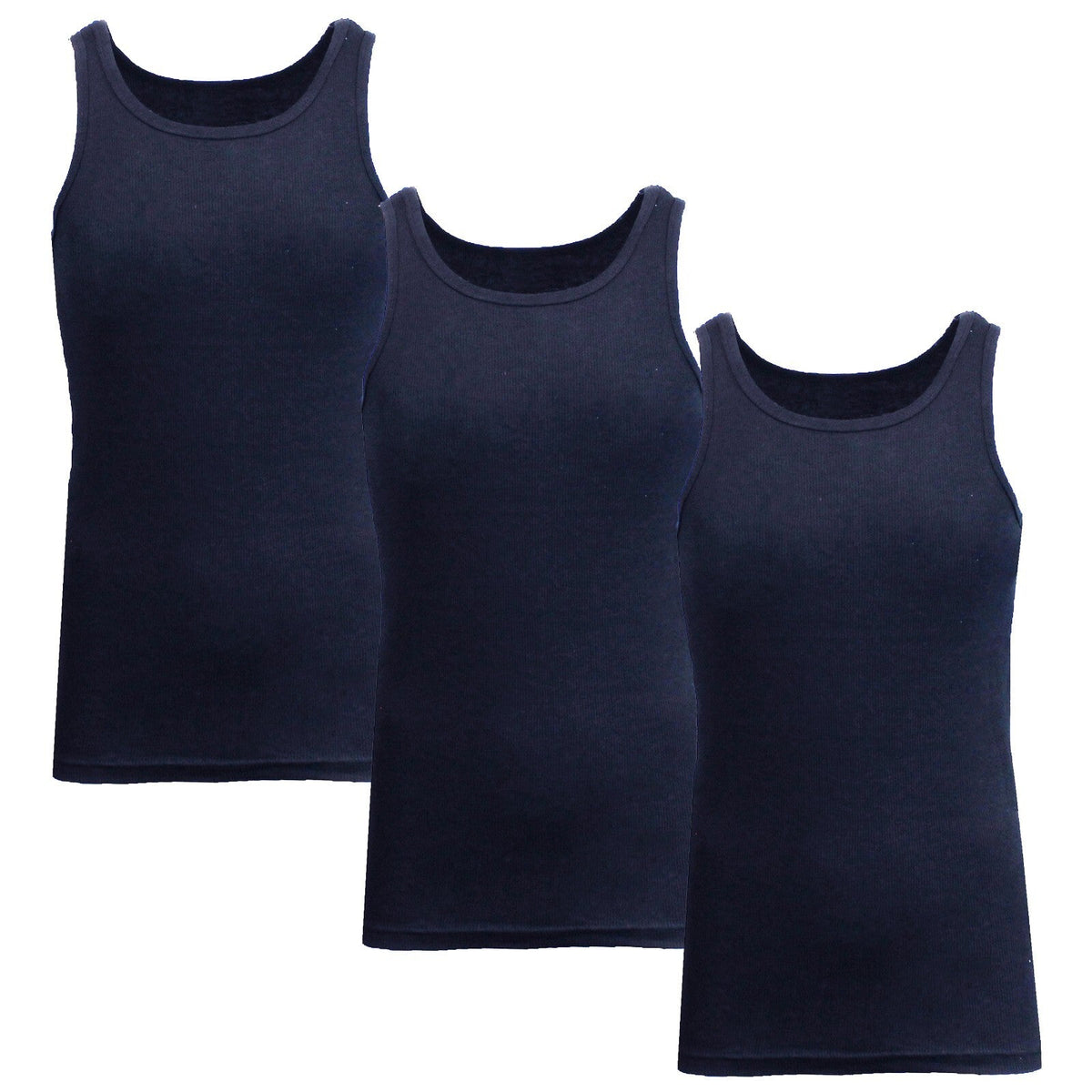 Men's 3 Pack Ribbed Tank Top Shirts Muscle Sleeveless Gym Beach Undershirt
