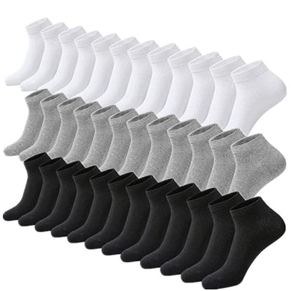 3-12 Pairs Mens Plain Solid Cotton Sports Ankle Athletic Socks Low Cut Size 9-13 - PremiumBrandGoods