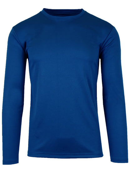 Men's Long Sleeve Crew Neck Performance Tees Layer Lounge Gym Work Casual NEW