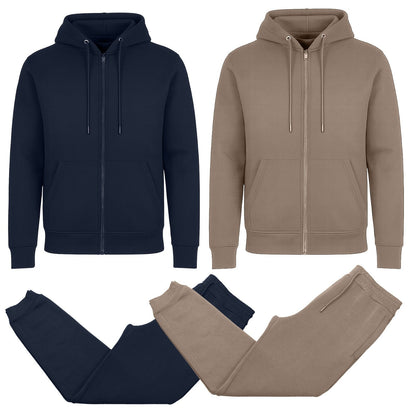 Men’s 4-Piece Fleece-Lined Full Zip Hoodie & Jogger Set – (S–3XL)