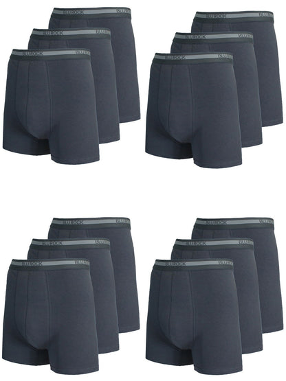 Men's Stretch Cotton Boxer Briefs (12-Pack) (Sizes: S-2XL)