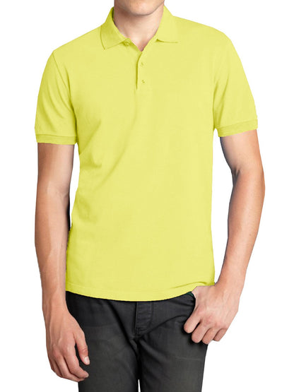 Men Heathered Polo Shirt New Standard Neck Classic Uniform Lounge