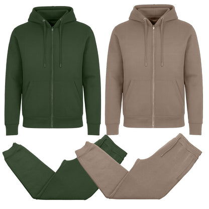 Men’s 4-Piece Fleece-Lined Full Zip Hoodie & Jogger Set – (S–3XL)