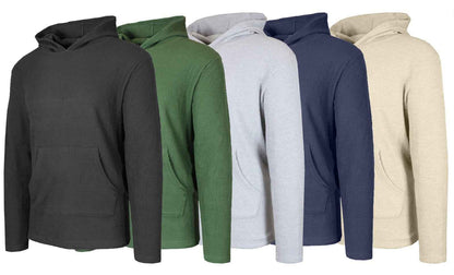 Men’s 3-PACK Lightweight Waffle Knit Hoodie – Cozy, Regular Fit Pullover (S-3XL)