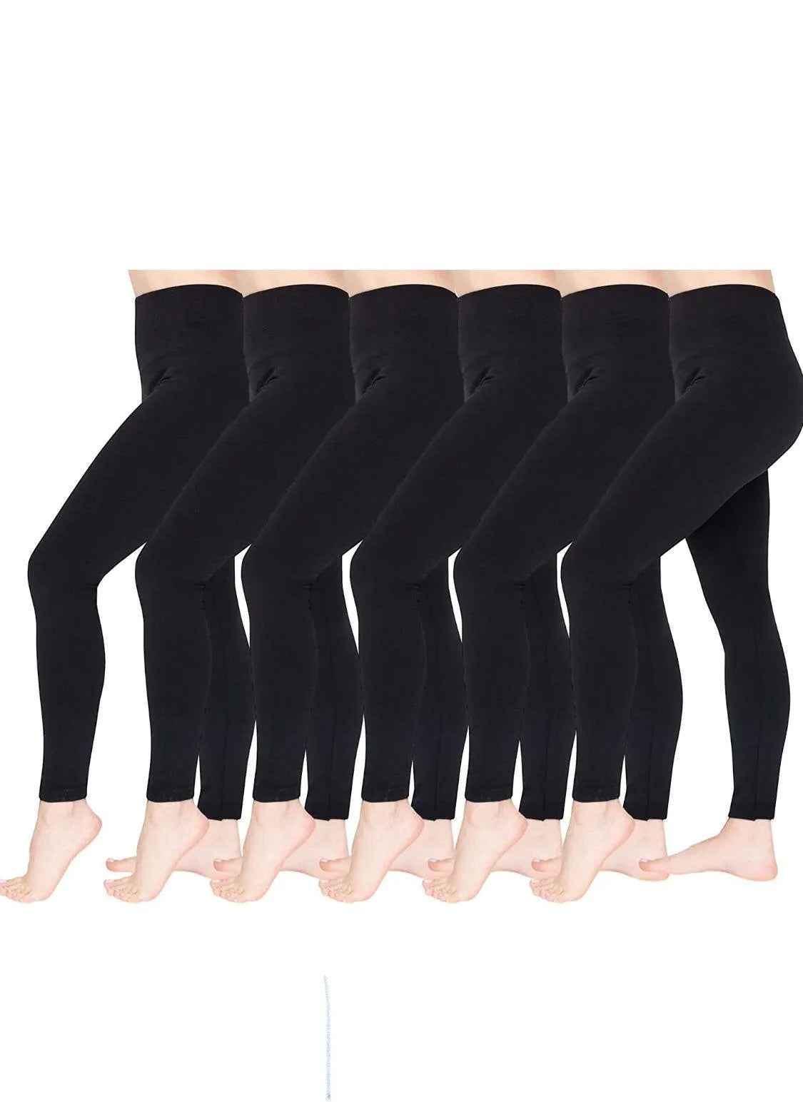 6 Pack Women Fleece Lined Leggings High Waist Stretchy warm Leggings one size