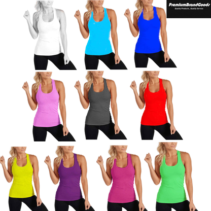Draft 6 Pack Women's Solid Smooth Assorted Tank Tops (Copy)