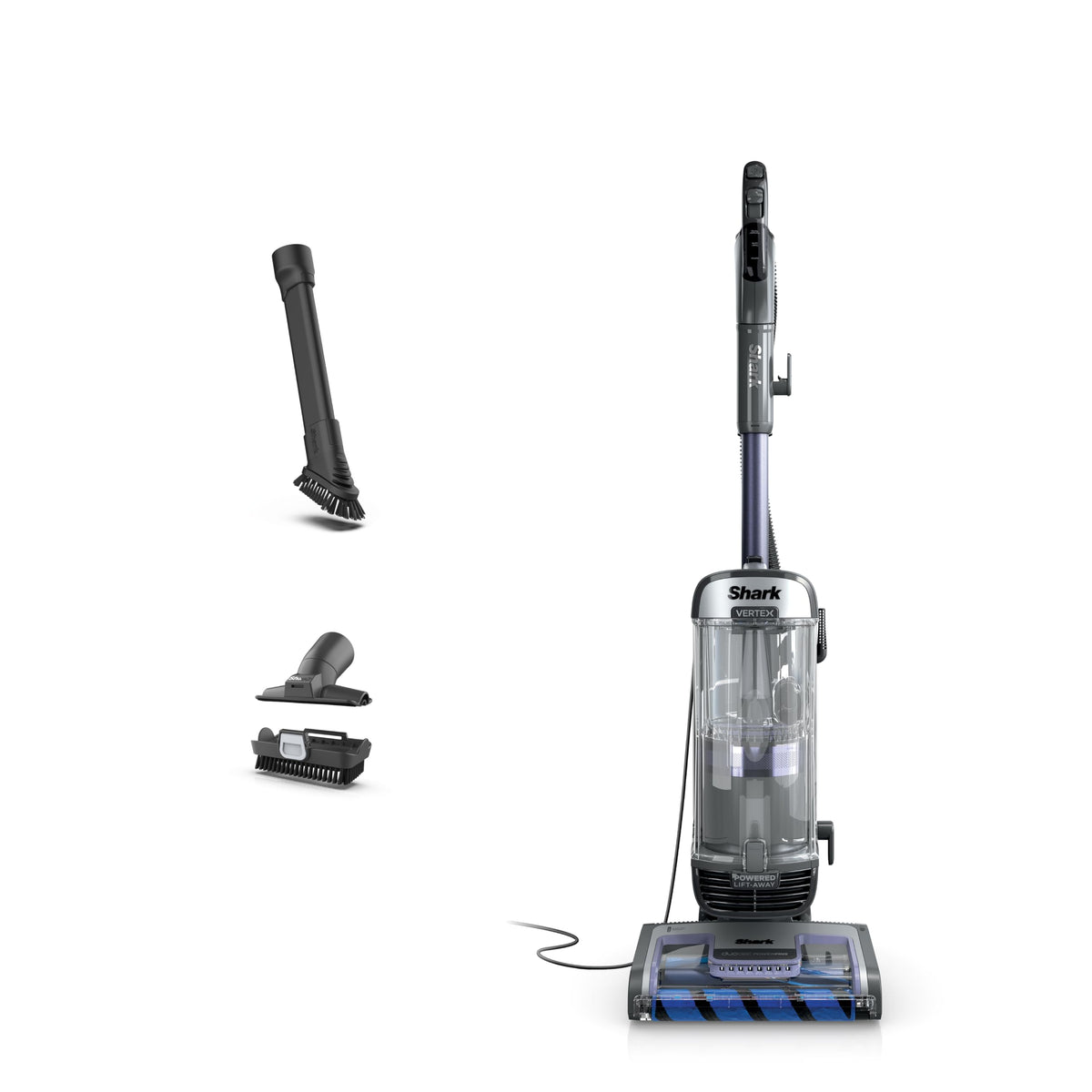 Shark AZ2002 Vertex Powered Lift-Away Upright Vacuum with DuoClean PowerFins, Self-Cleaning Brushroll, Large Dust Cup, Pet Crevice Tool, Dusting Brush & Power Brush, Silver/Rose Gold
