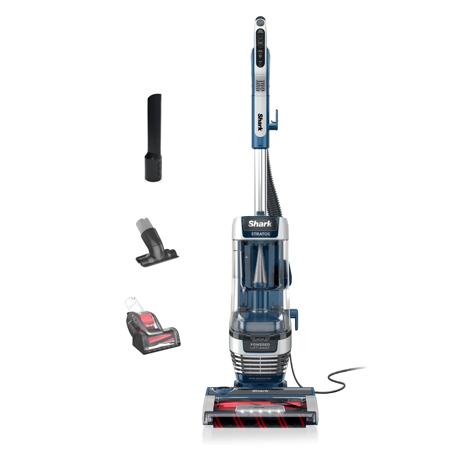 Shark AZ2002 Vertex Powered Lift-Away Upright Vacuum with DuoClean PowerFins, Self-Cleaning Brushroll, Large Dust Cup, Pet Crevice Tool, Dusting Brush & Power Brush, Silver/Rose Gold
