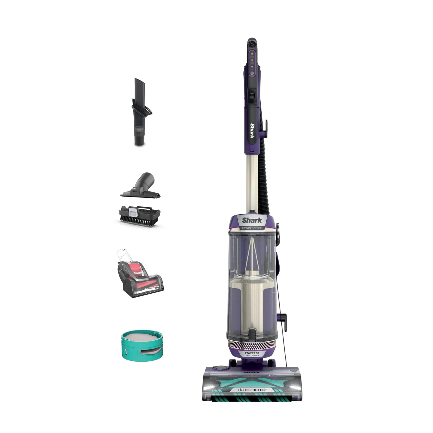 Shark AZ2002 Vertex Powered Lift-Away Upright Vacuum with DuoClean PowerFins, Self-Cleaning Brushroll, Large Dust Cup, Pet Crevice Tool, Dusting Brush & Power Brush, Silver/Rose Gold