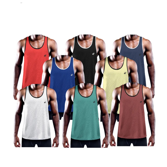 Men's 100% Cotton PBG Muscle Tank Top T Shirts Quick Dry Workout Gym Assorted Colors - PremiumBrandGoods