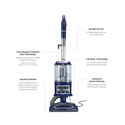 Shark NV752 Rotator Powered Lift-Away TruePet Upright Vacuum with HEPA Filter, Large Dust Cup Capacity, LED Headlights, Upholstery Tool, Perfect Pet Power Brush & Crevice Tool, Bordeaux