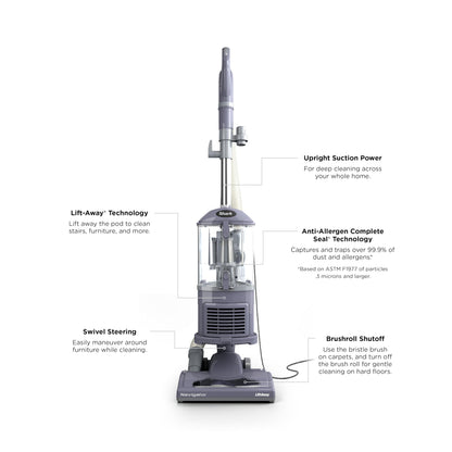 Shark NV752 Rotator Powered Lift-Away TruePet Upright Vacuum with HEPA Filter, Large Dust Cup Capacity, LED Headlights, Upholstery Tool, Perfect Pet Power Brush & Crevice Tool, Bordeaux