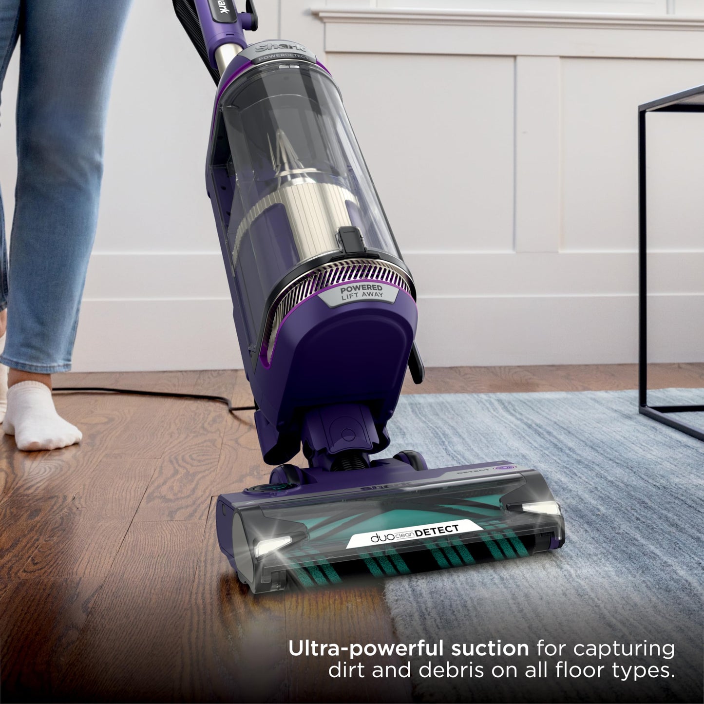 Shark AZ2002 Vertex Powered Lift-Away Upright Vacuum with DuoClean PowerFins, Self-Cleaning Brushroll, Large Dust Cup, Pet Crevice Tool, Dusting Brush & Power Brush, Silver/Rose Gold