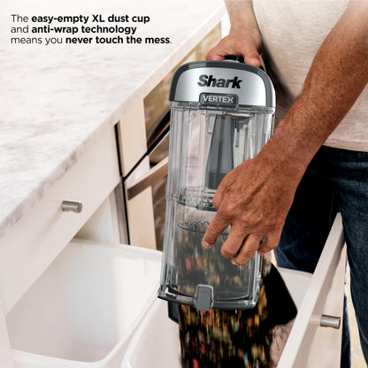 Shark AZ2002 Vertex Powered Lift-Away Upright Vacuum with DuoClean PowerFins, Self-Cleaning Brushroll, Large Dust Cup, Pet Crevice Tool, Dusting Brush & Power Brush, Silver/Rose Gold