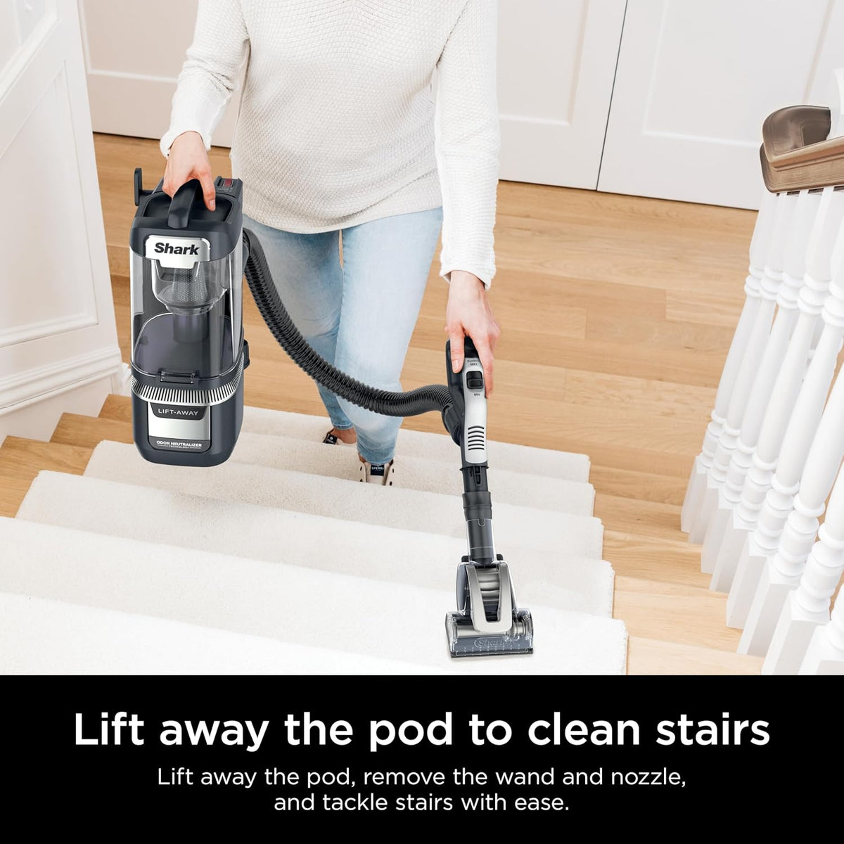 Shark Rotator Lift-Away Vacuum, DuoClean PowerFins, Dark Grey, LA555