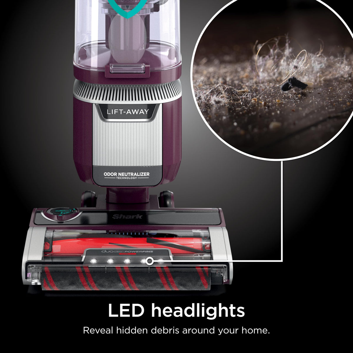 Shark Rotator Lift-Away Vacuum, DuoClean PowerFins, Dark Grey, LA555