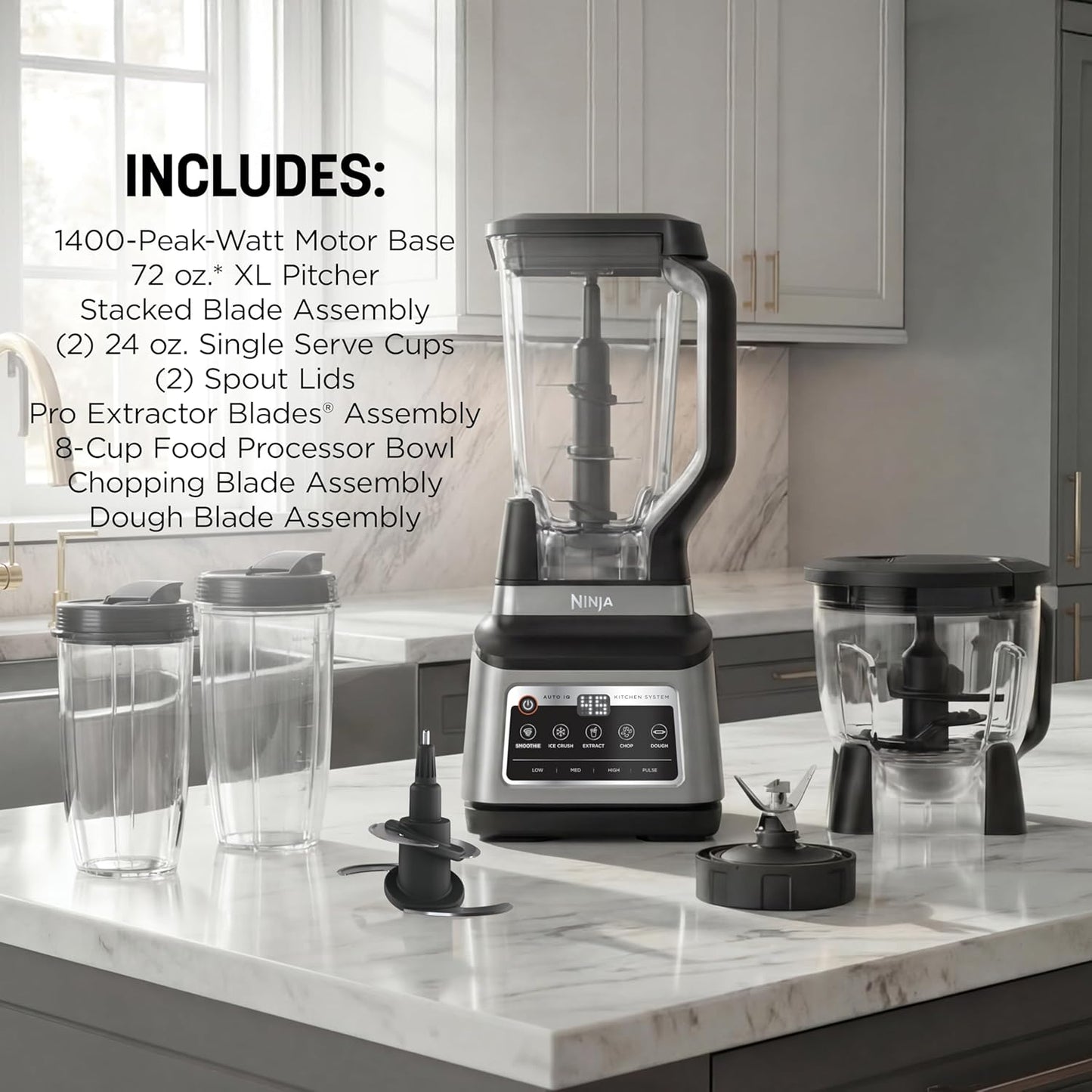 Ninja Professional Plus Kitchen System, 1400WP, Auto-iQ, Grey, BN801