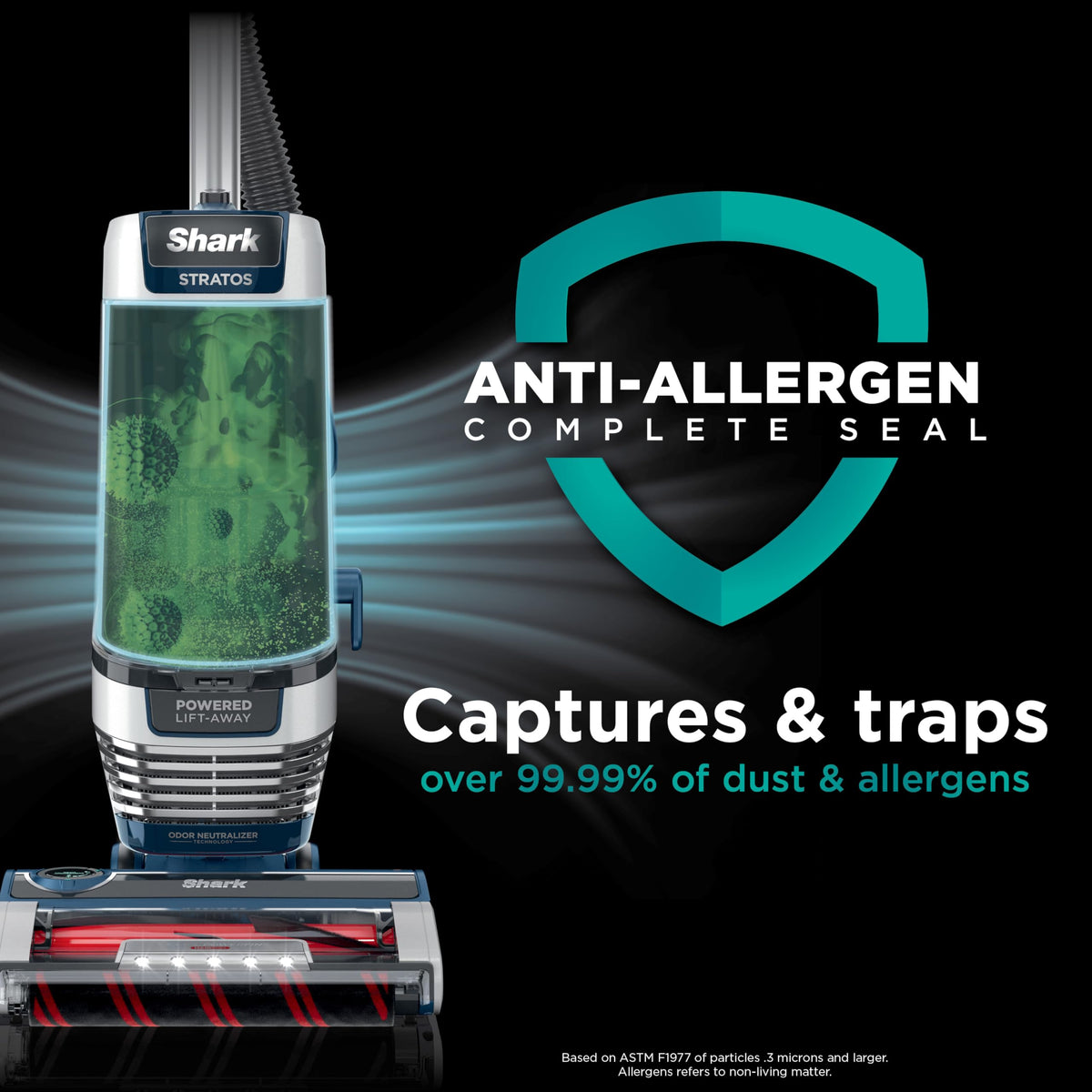 Shark AZ2002 Vertex Powered Lift-Away Upright Vacuum with DuoClean PowerFins, Self-Cleaning Brushroll, Large Dust Cup, Pet Crevice Tool, Dusting Brush & Power Brush, Silver/Rose Gold