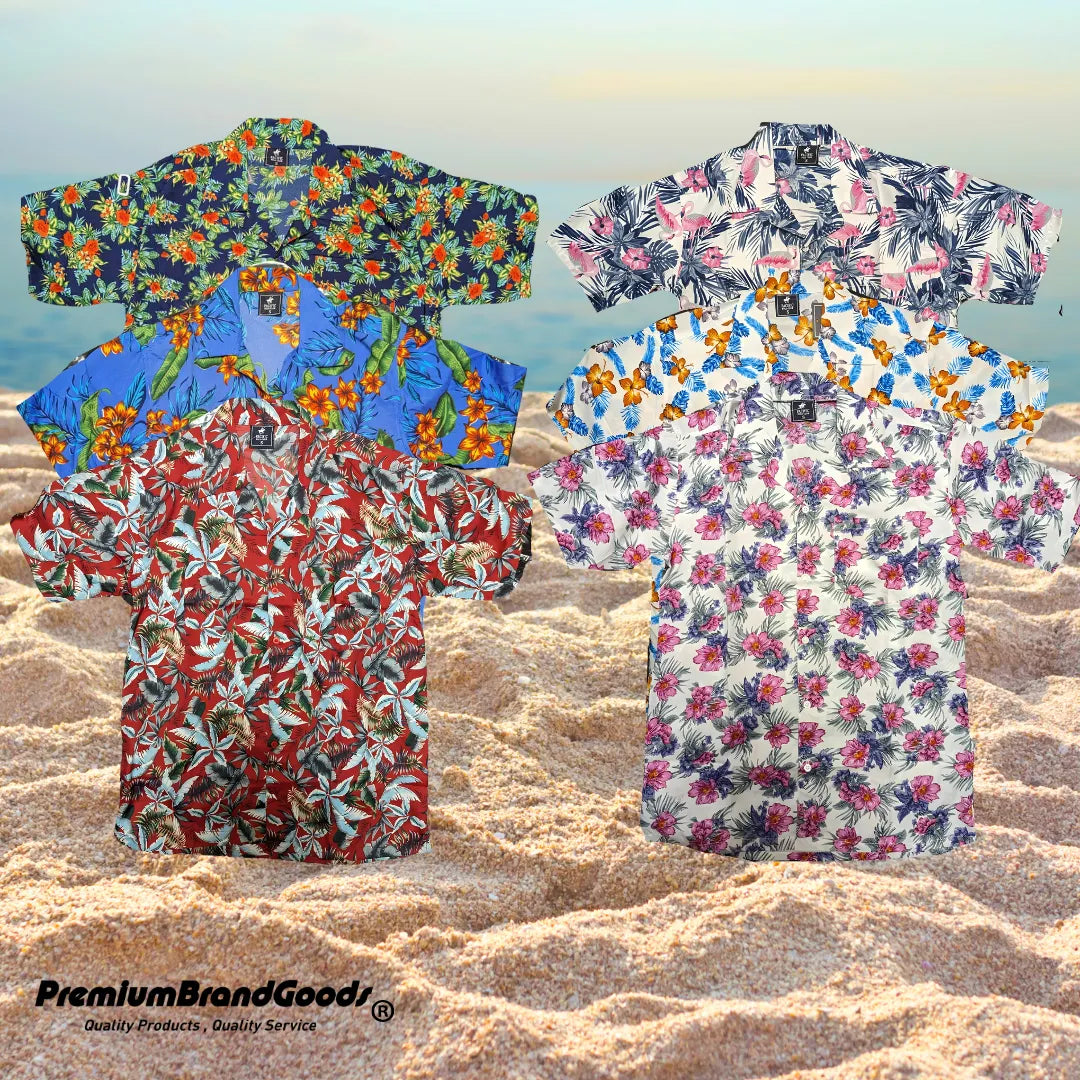 PBG Men's Hawaiian Polo Shirts 3 Pack - PremiumBrandGoods