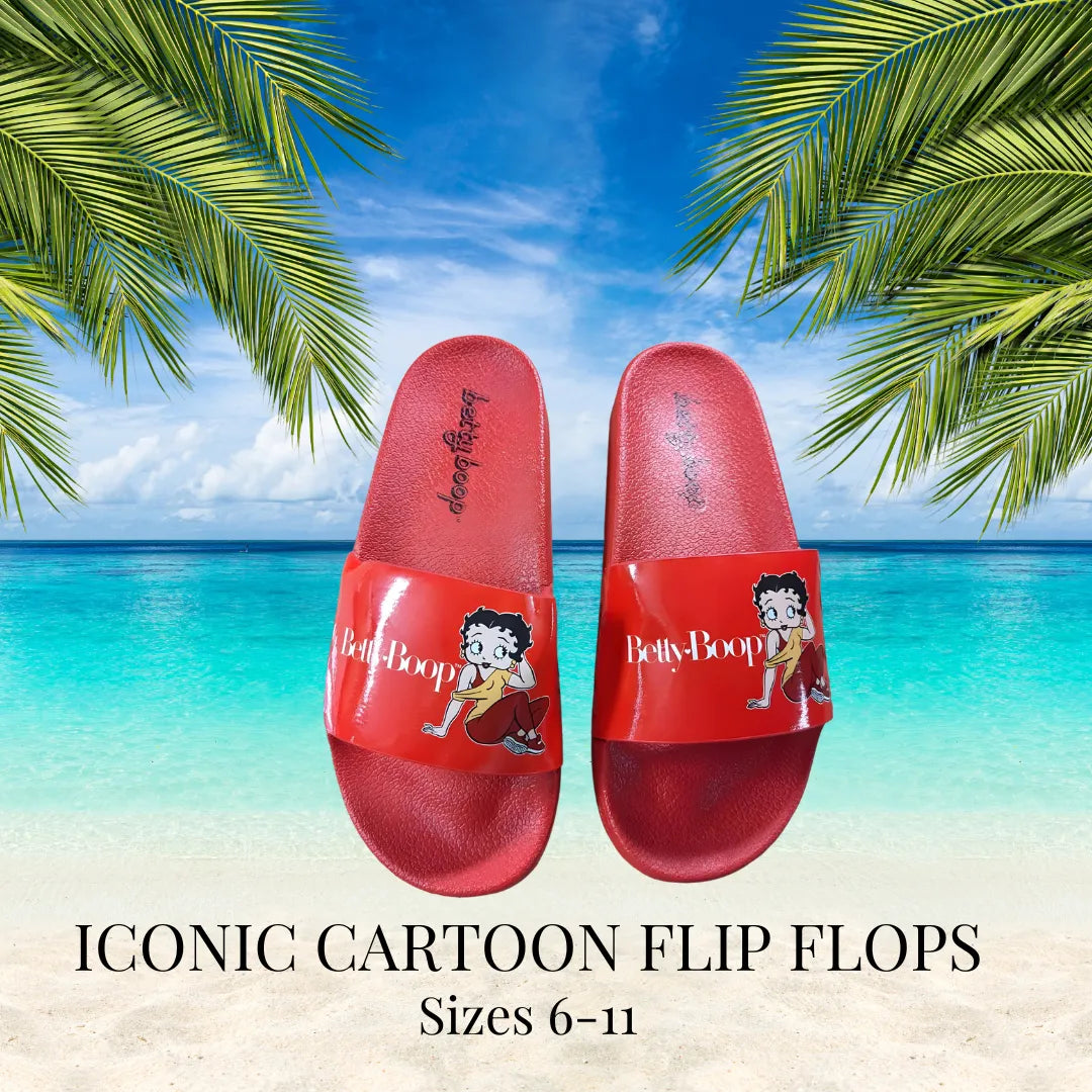 Women's Flip Flops Iconic Ms Boop Sandals Summer Beach Pool Trending - PremiumBrandGoods