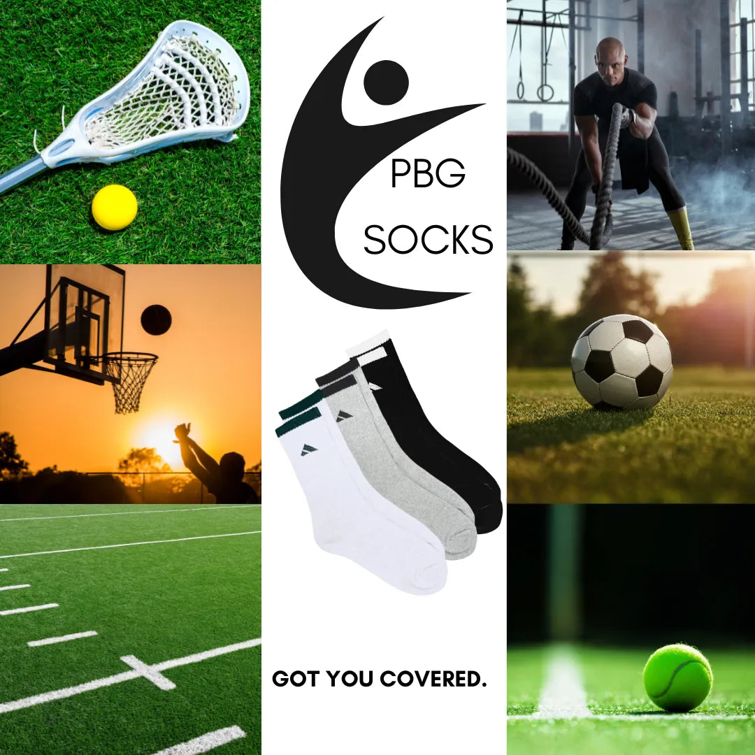 PBG Men's Socks 6 Pair Athletic performance MultiPack Activewear 10-13 HighSocks - PremiumBrandGoods
