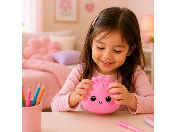 (Draft) Squishy Dumpling Stress Relief Toy - Slow Rise Squishy, Sensory Fidget, Mystery Box with Bamboo Basket