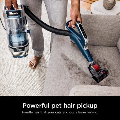 Shark AZ2002 Vertex Powered Lift-Away Upright Vacuum with DuoClean PowerFins, Self-Cleaning Brushroll, Large Dust Cup, Pet Crevice Tool, Dusting Brush & Power Brush, Silver/Rose Gold