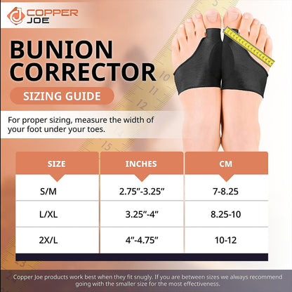 Copper Joe Foot Relief Bundle – Copper Infused Bunion Corrector & Arch Support Sleeves Set
