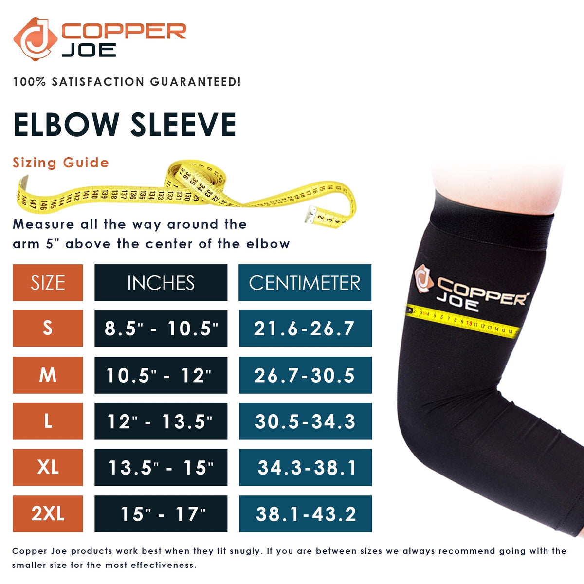 Copper Joe Elbow Compression Sleeve – Copper Infused Support