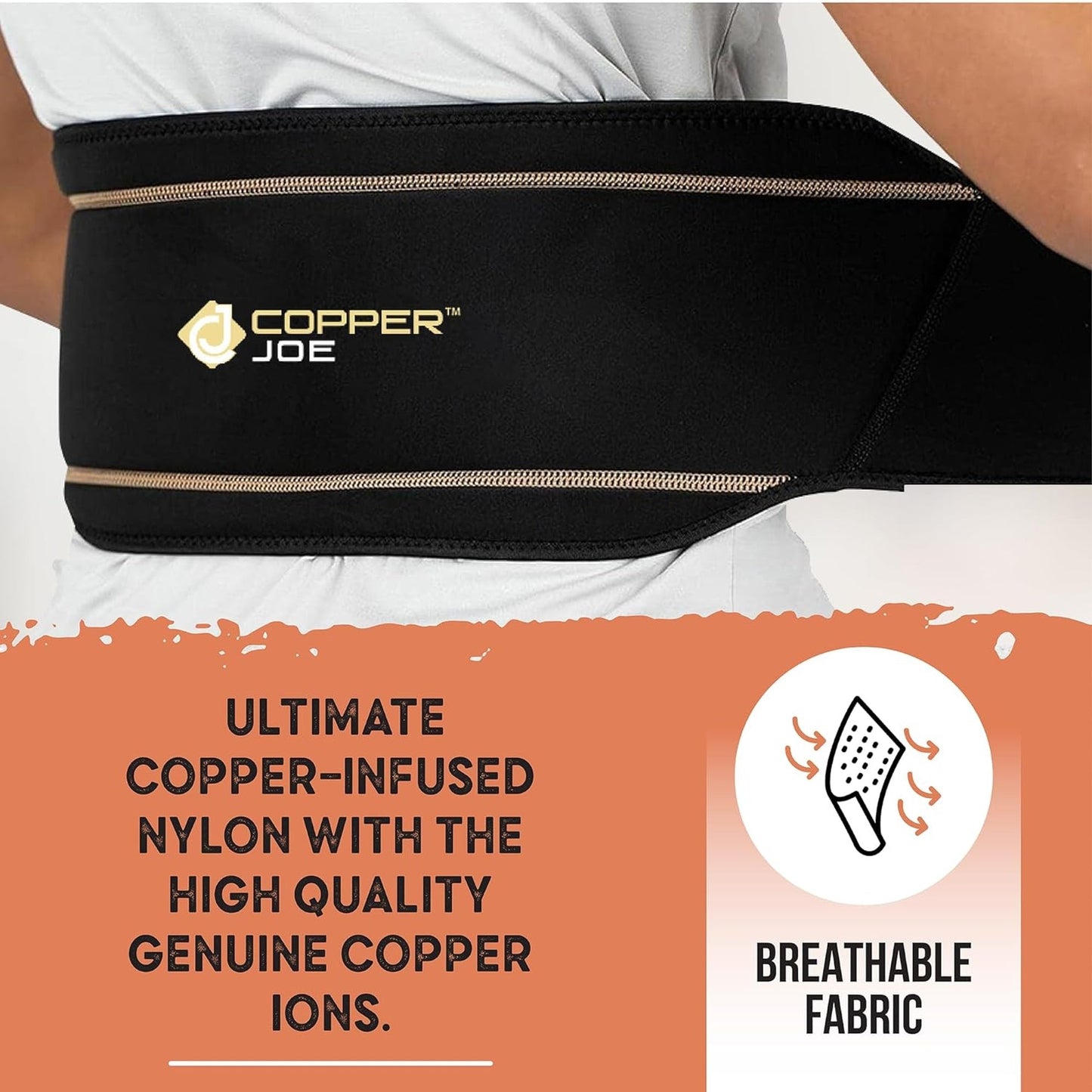 Copper Joe Lumbar Back Brace – Copper Infused Lower Back Support