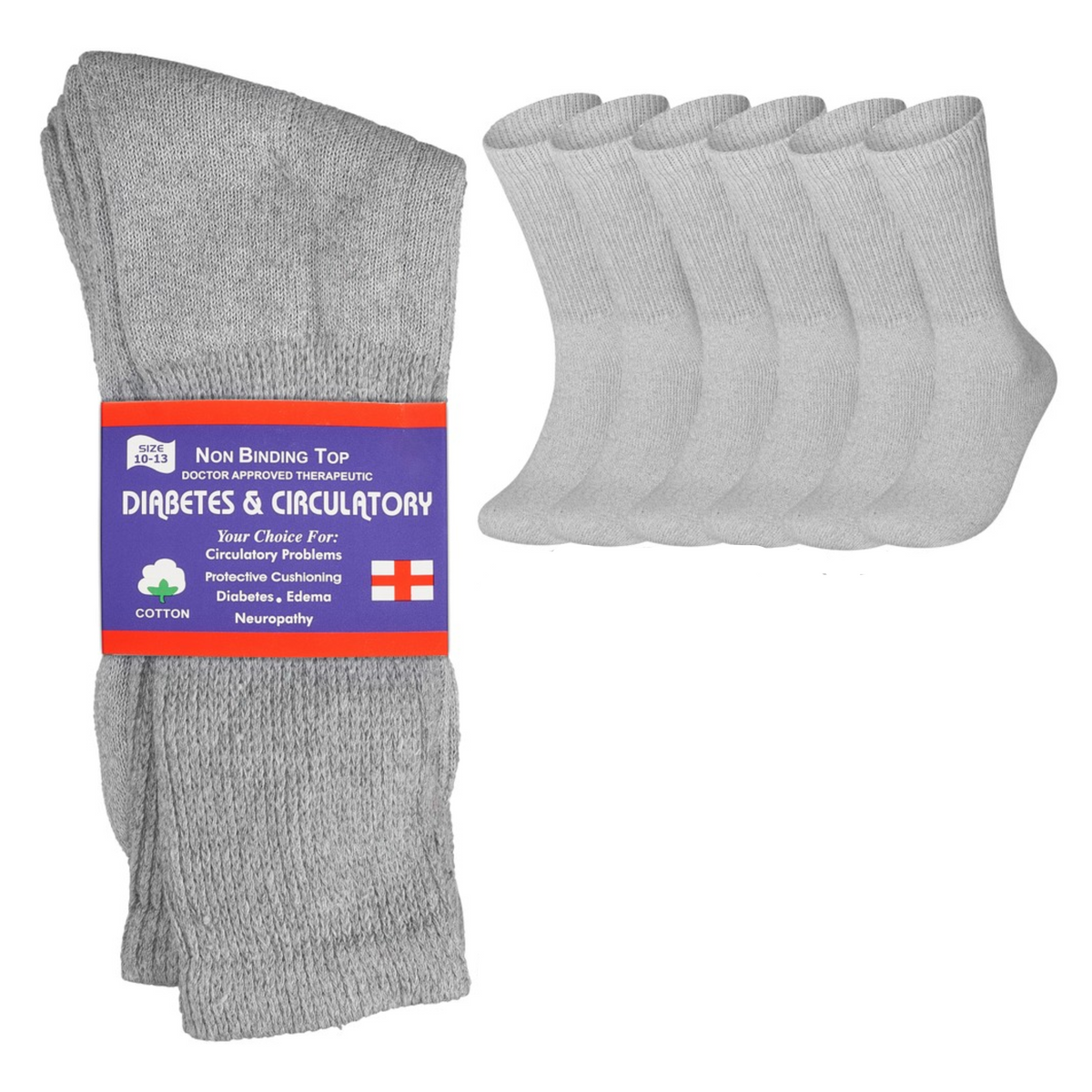 Lot 3 6 12 Pairs Men's Circulatory Diabetic Crew Socks Size 9-11 10-13 13-15 - PremiumBrandGoods