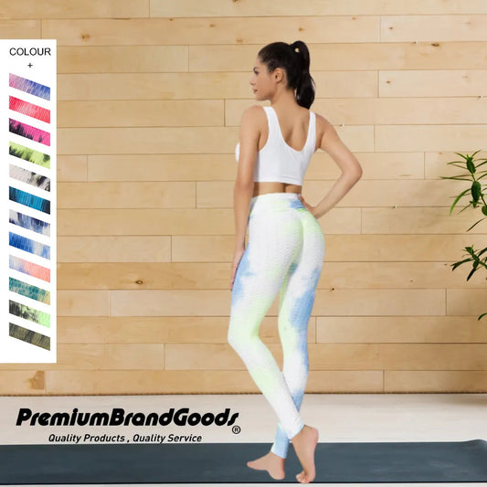 Women's Stretchy Tiktok Yoga Tie Dye Leggings Athleisure 6 Pack - PremiumBrandGoods