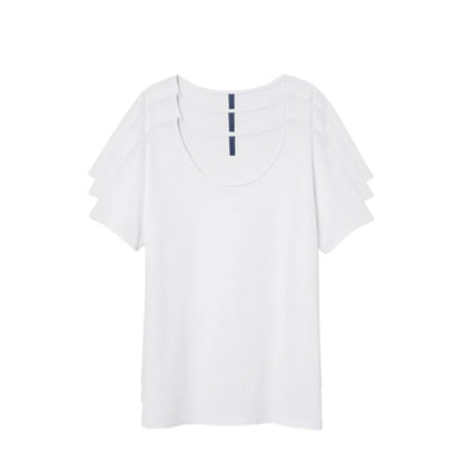 Women's Crew T-shirt 3 Pack Cotton Blend White S-3X - PremiumBrandGoods
