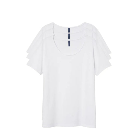 Women's Crew T-shirt 3 Pack Cotton Blend White S-3X - PremiumBrandGoods