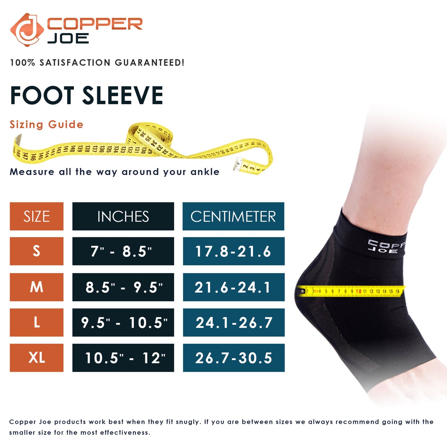 Copper Joe Ankle Compression Sleeve – Copper Infused Pair