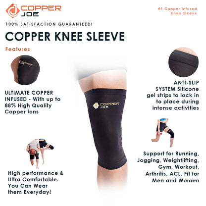 Copper Joe Knee Compression Sleeve – Copper Infused Support