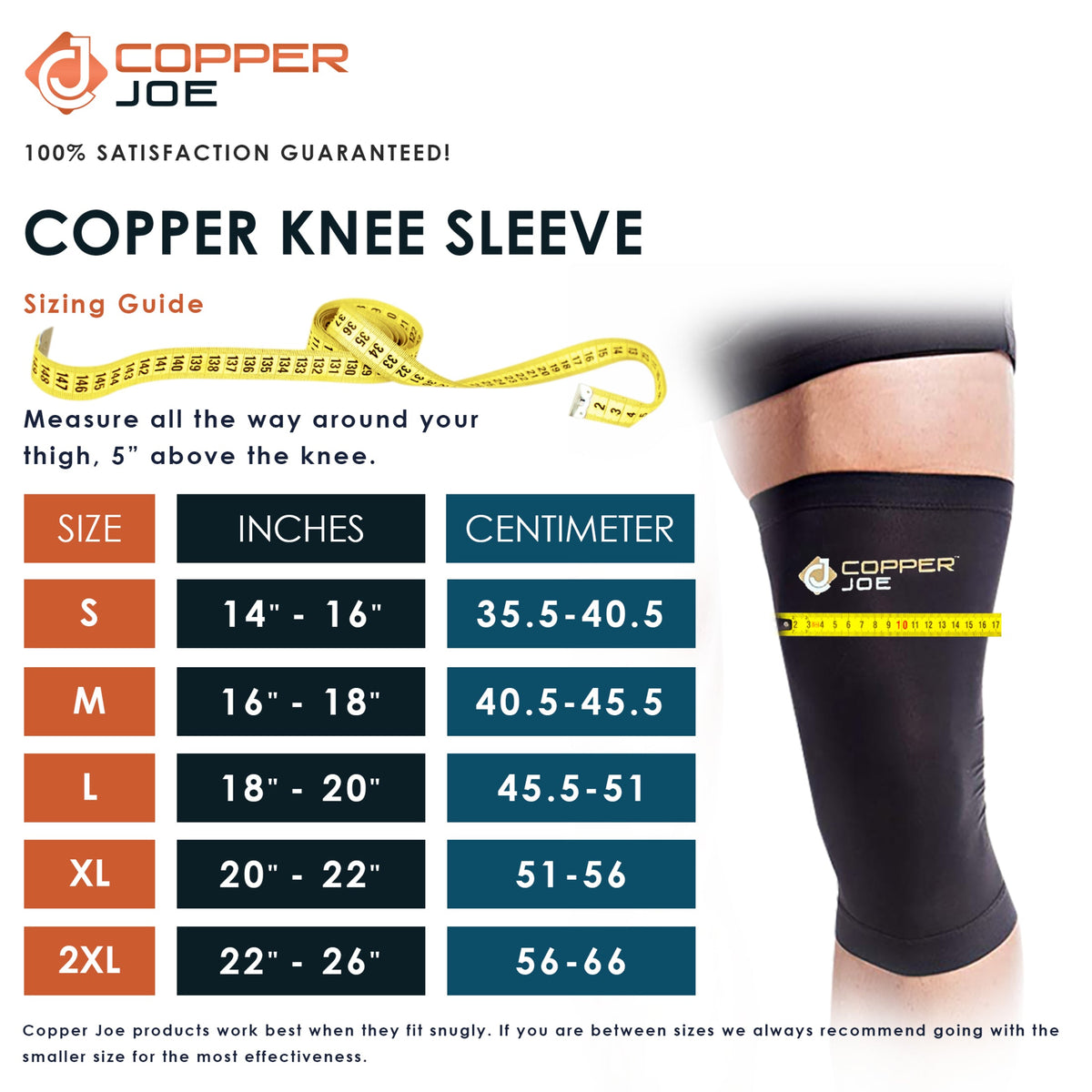 Copper Joe Knee Compression Sleeve – Copper Infused Support