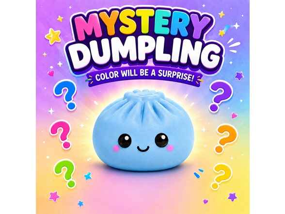 (Draft) Squishy Dumpling Stress Relief Toy - Slow Rise Squishy, Sensory Fidget, Mystery Box with Bamboo Basket