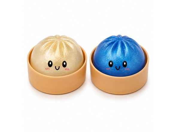 2-Pack Mystery Glitter Squishy Dumpling Stress Relief Toys