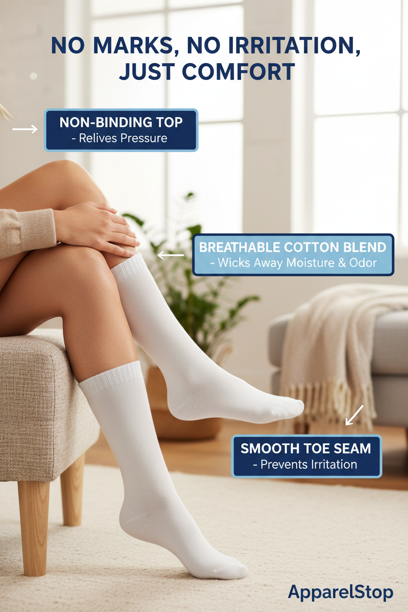 Diabetic Socks Lifestyle - Plain White