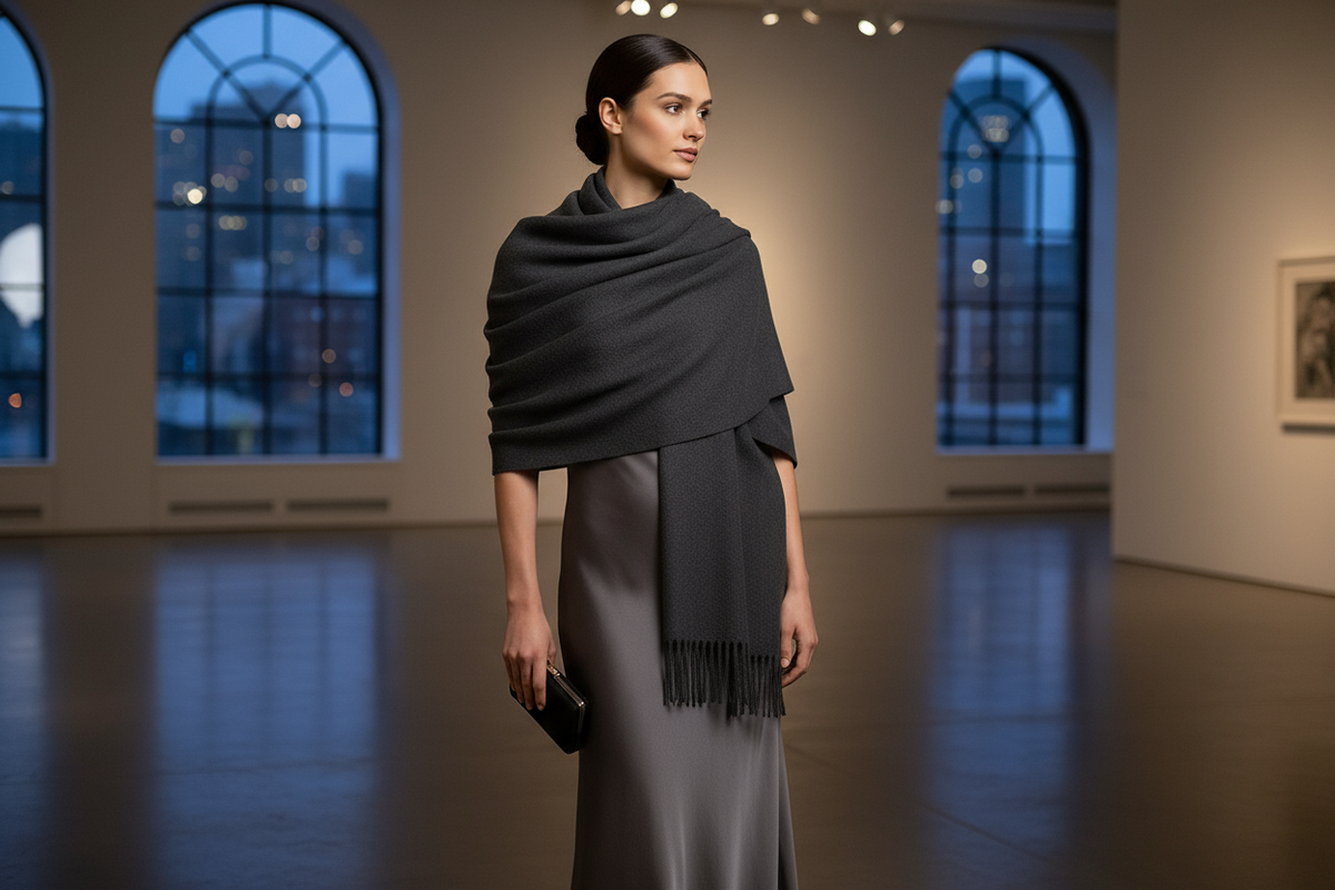 Evening Gray Scarf Look