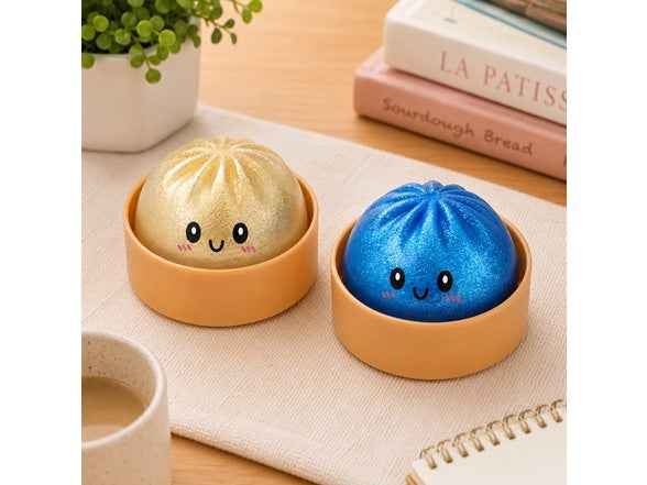 2-Pack Mystery Glitter Squishy Dumpling Stress Relief Toys