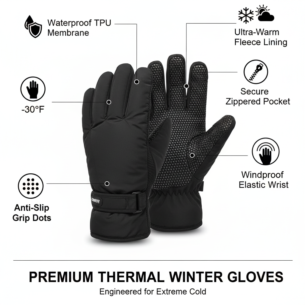 Thermal Gloves Features Infographic