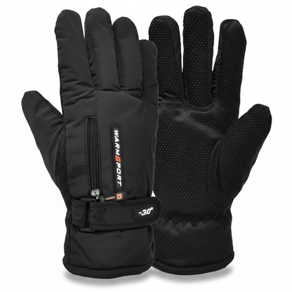 Premium Gray Thermal Gloves - White Background
