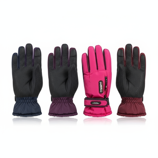 Women's Winter Ski Gloves 2-Pack - Zipper Pocket & Anti-Slip Grip - PremiumBrandGoods